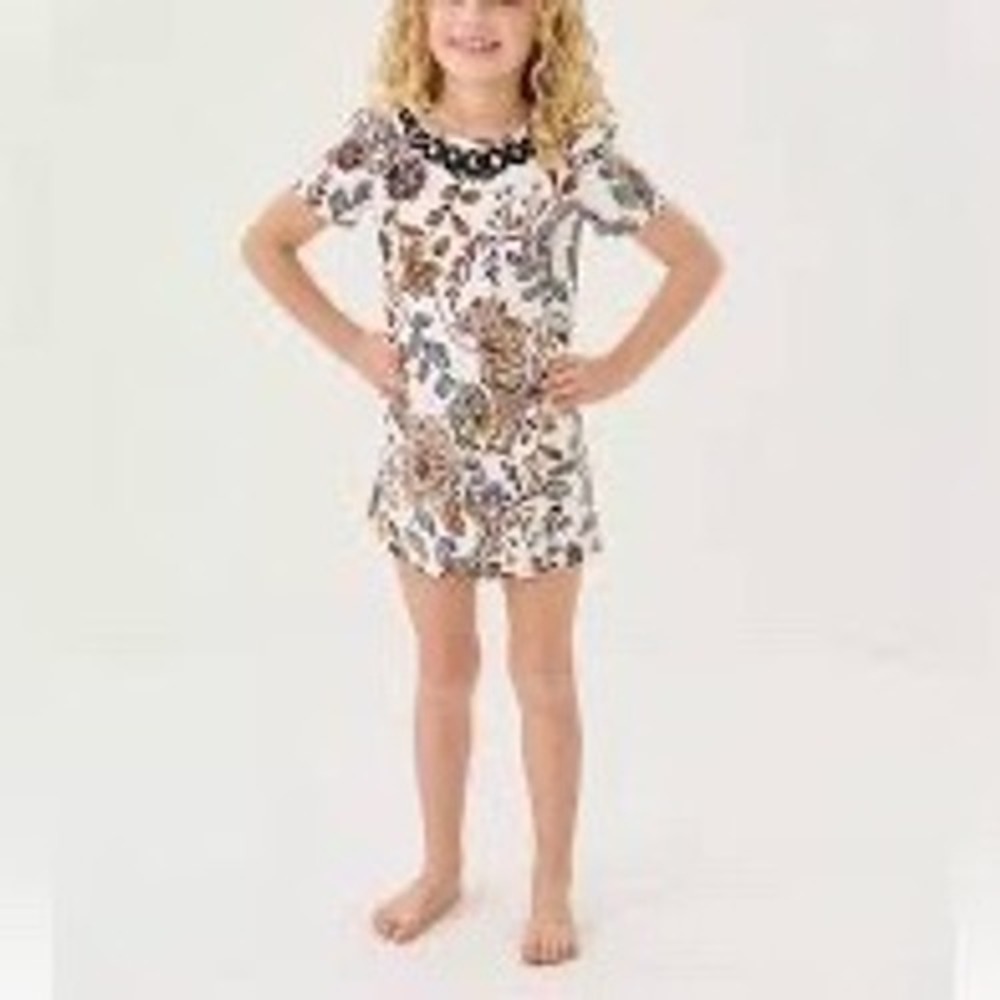 Lilly Pulitzer Girls Jossette Shift Dress in Coconut Take Meowt Print Size 4 NWT